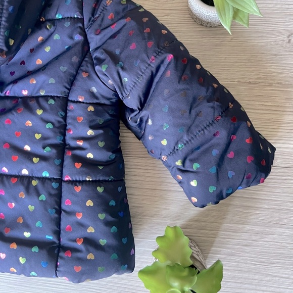 ME JANE rainbow heart puffer hooded jacket size 24M - Picture 16 of 16